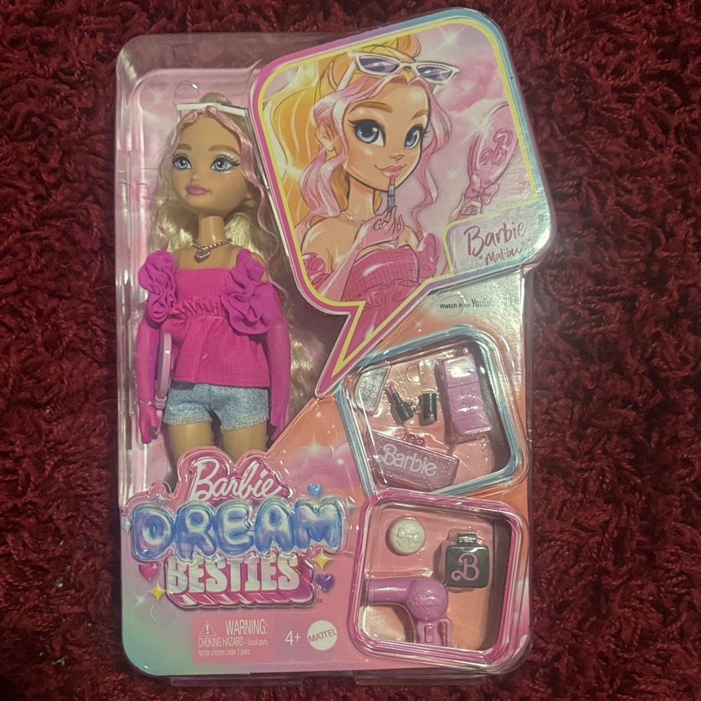 Barbie Dream Besties Doll with Pink Top and Denim Shorts
